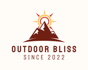 Sunset Mountain Hiking  logo design