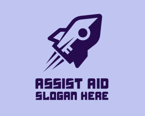 Purple Rocket Ship  Logo