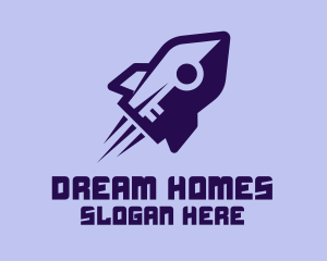 Purple Rocket Ship  Logo