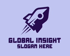 Purple Rocket Ship  logo