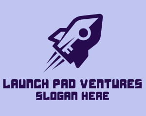 Purple Rocket Ship  logo design