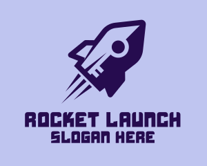 Purple Rocket Ship  logo design