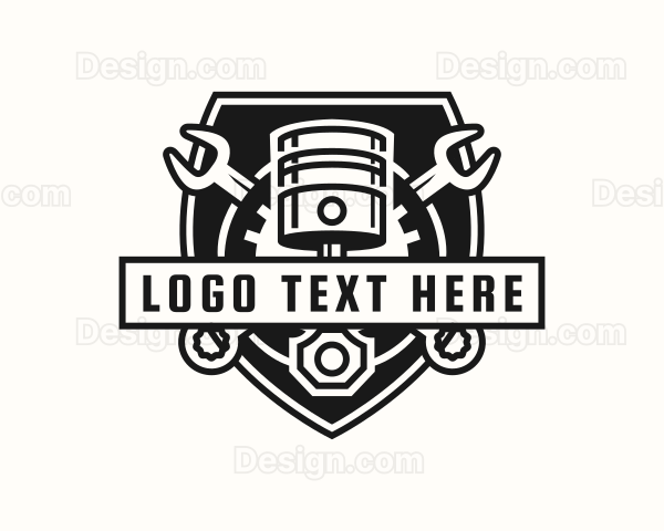 Piston Wrench Mechanic Logo