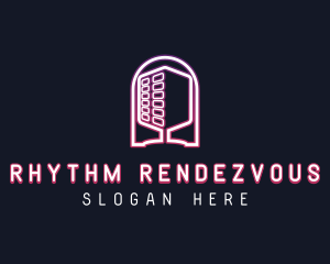 Dj Microphone Podcast logo design