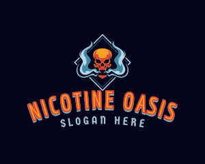 Skull Smoke Vaping logo design