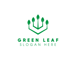 Organic Leaf Chandelier logo design