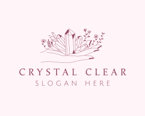 Flower Hand Crystals  logo design