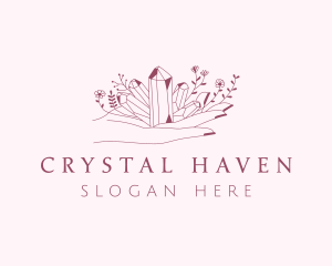 Flower Hand Crystals  logo design