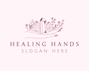 Flower Hand Crystals  logo design