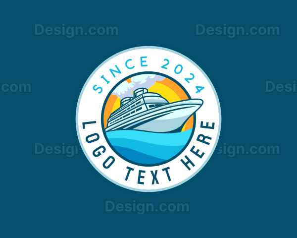 Cruise Ship Travel Tour Destination Logo