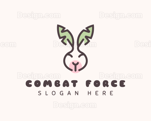 Bunny Head Leaves Logo