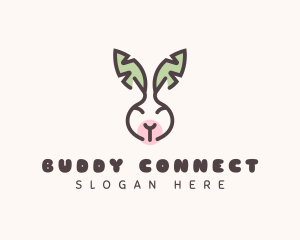 Bunny Head Leaves logo design