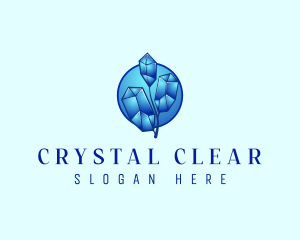 Crystal Leaf Plant logo design