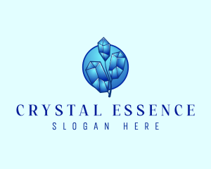 Crystal Leaf Plant logo design