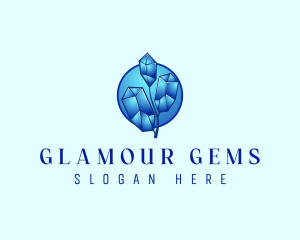 Crystal Leaf Plant logo design