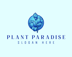 Crystal Leaf Plant logo design