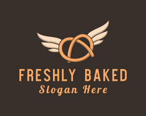 Winged Pretzel Bread logo design