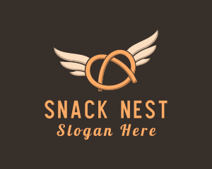 Winged Pretzel Bread logo design