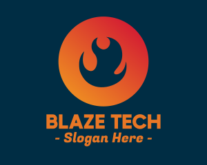 Flame Fire Circle logo