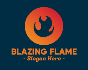 Flame Fire Circle logo design