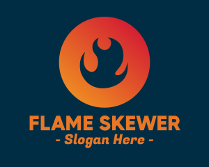 Flame Fire Circle logo design