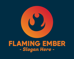 Flame Fire Circle logo