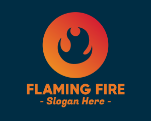 Flame Fire Circle logo design