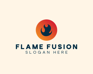 Flame Fire Circle logo design