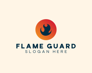 Flame Fire Circle logo design