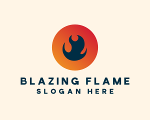 Flame Fire Circle logo design