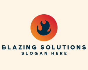 Flame Fire Circle logo design