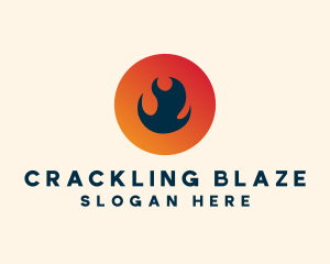 Flame Fire Circle logo design