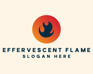 Flame Fire Circle logo design