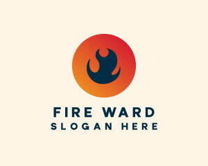 Flame Fire Circle logo design