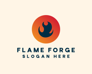 Flame Fire Circle logo design