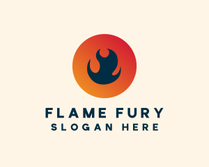 Flame Fire Circle logo design