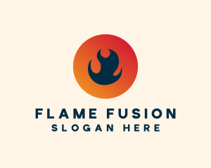 Flame Fire Circle logo design