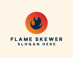 Flame Fire Circle logo design