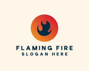 Flame Fire Circle logo design