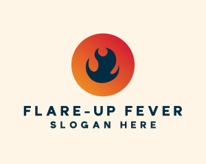 Flame Fire Circle logo design