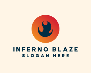 Flame Fire Circle logo design