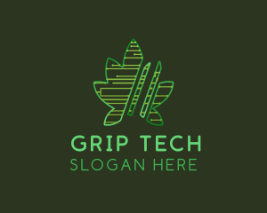 Modern Tech Marijuana logo design