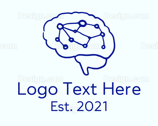 Minimalist Brain Technology Logo