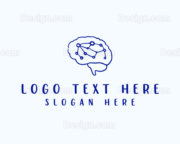 Minimalist Brain Technology Logo