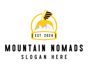 Excavator Mountain Construction logo design