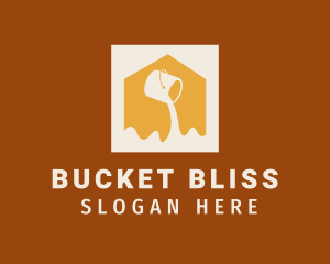 House Paint Bucket  logo design