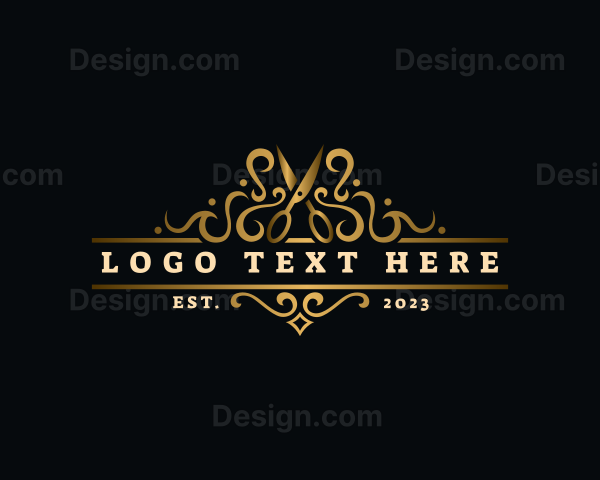 Fancy Scissors Haircut Logo