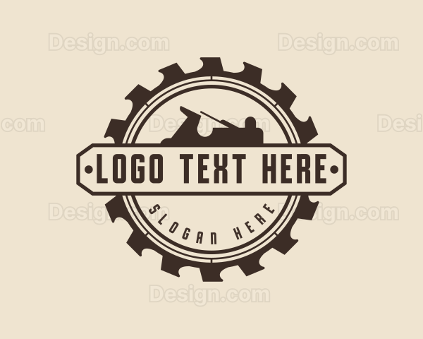 Woodwork Circular Saw Badge Logo