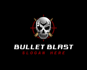 Bullet Skull Crosshair logo design