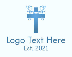 Blue Religious Cross  logo